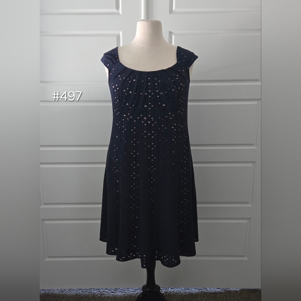 Navy Midi A-line Dress